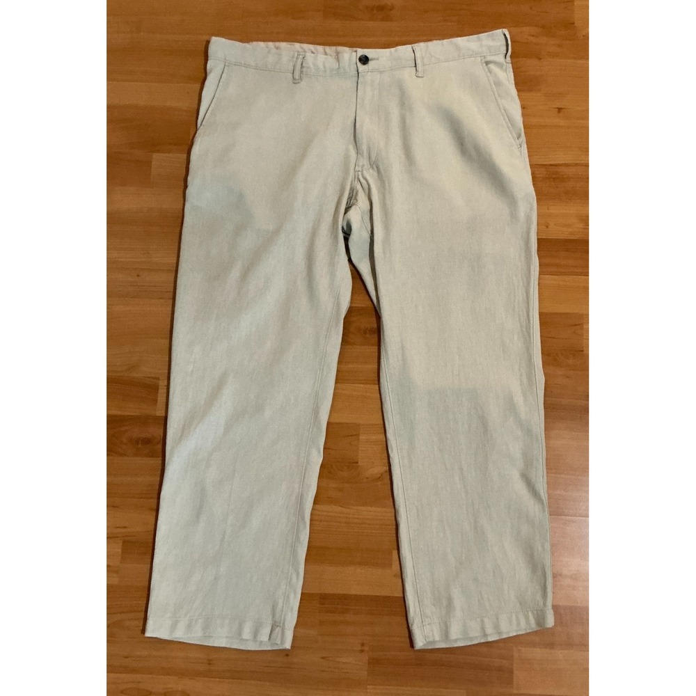 Marks & Spencer‎ Linen Pants Men's 40x28 Beige Stone Linen Blend Trousers